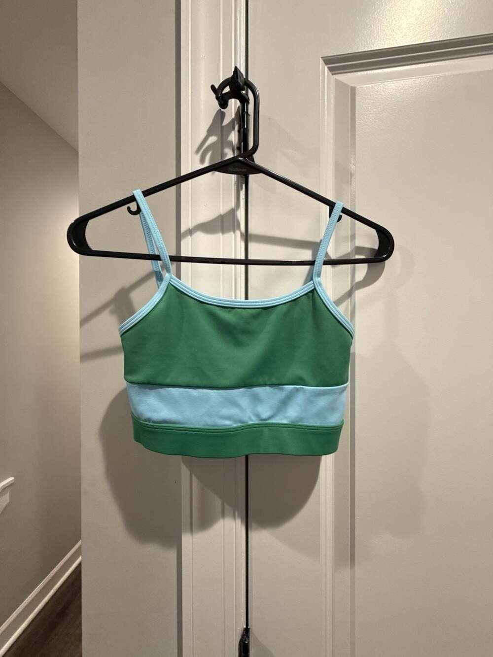 Wilo The Label Sports Bra Green Blue Colorblock Crop Top
